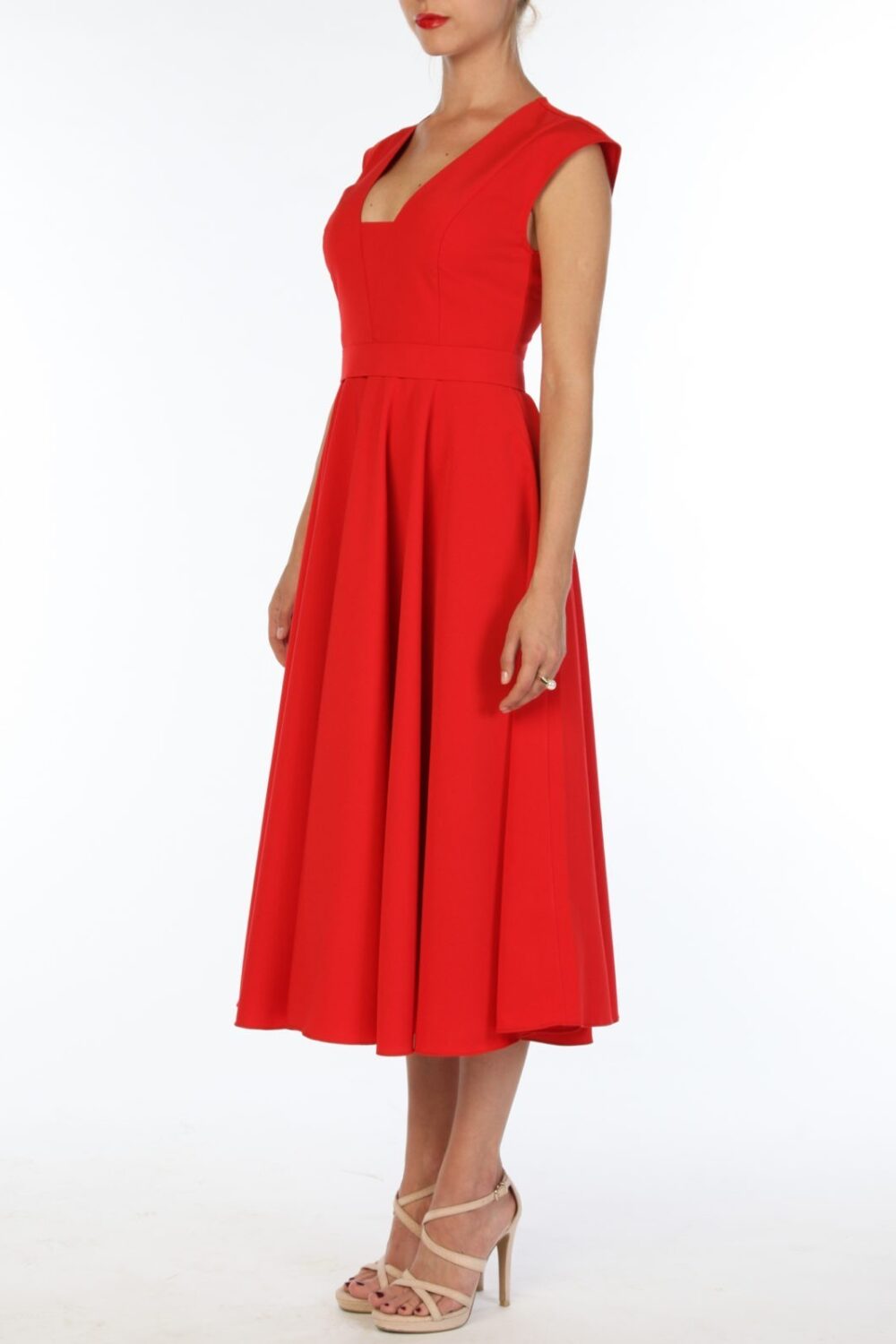 Красное платье с юбкой-солнце FluffyAnn