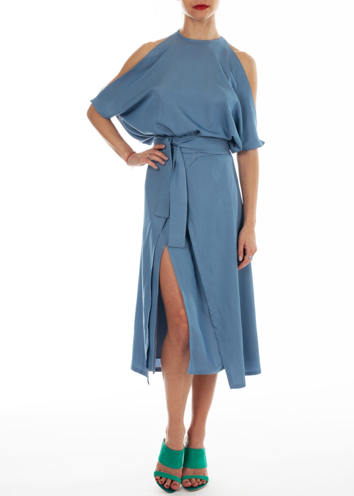 Голубое платье в греческом стиле