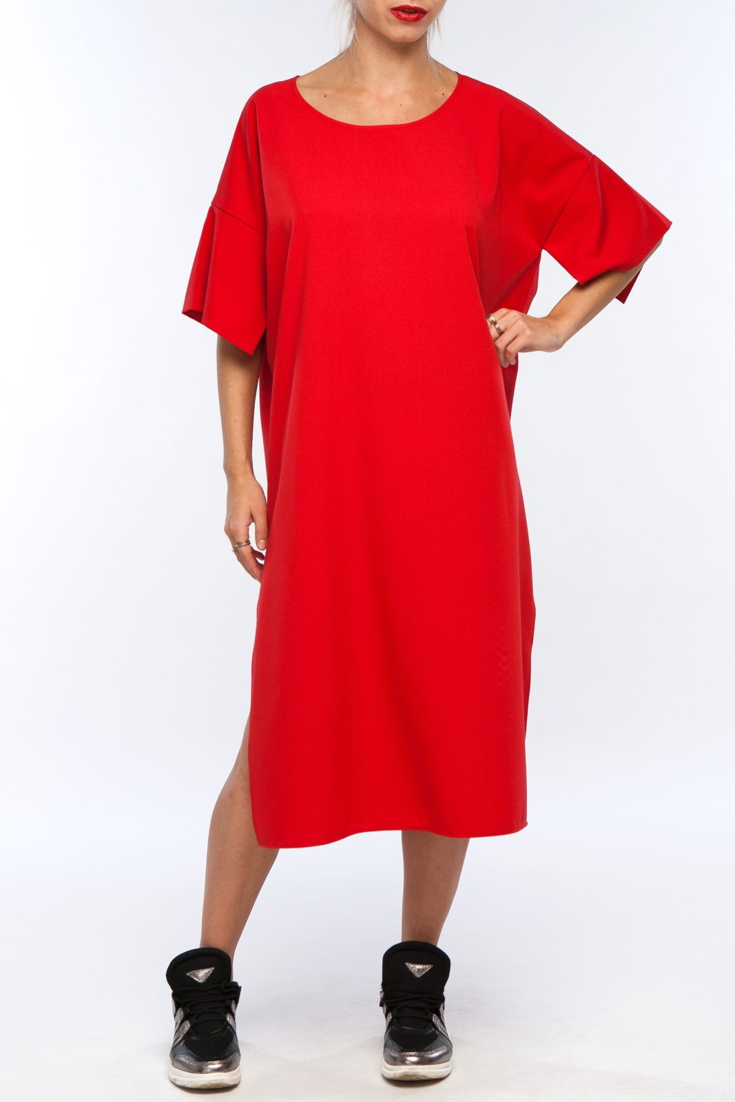 Красное свободное платье FluffyAnn